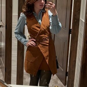 Ramy Brook Suede (real leather) dress 6 ring embellished